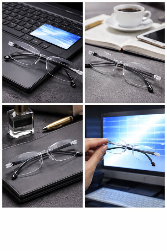Anti-blue Progressive Far And Near Dual-Use Reading Glass
